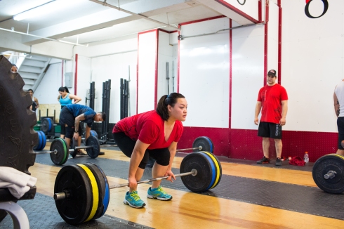 Mary sets up for dead lift at CrossFit Hells Kitchen. Photo Credit: Annabel Clark for The Wall Street Journal